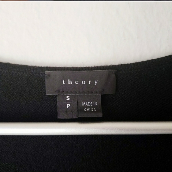 Theory Wool Knit Sweater Dress Skater Black - Picture 4 of 6